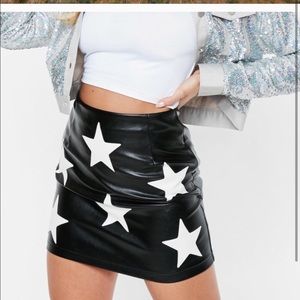 Misguided star faux leather skirt RARE